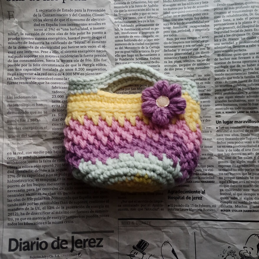 M005 手編みのミニマルシェバッグ