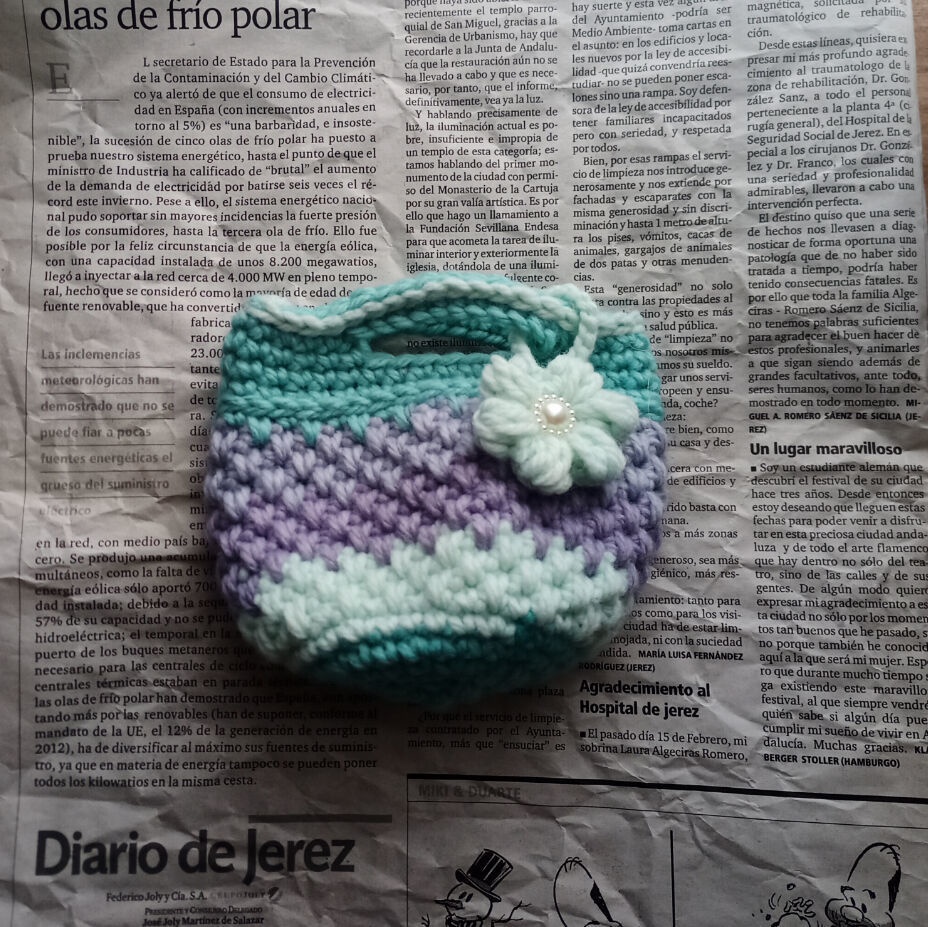 M006 手編みのミニマルシェバッグ