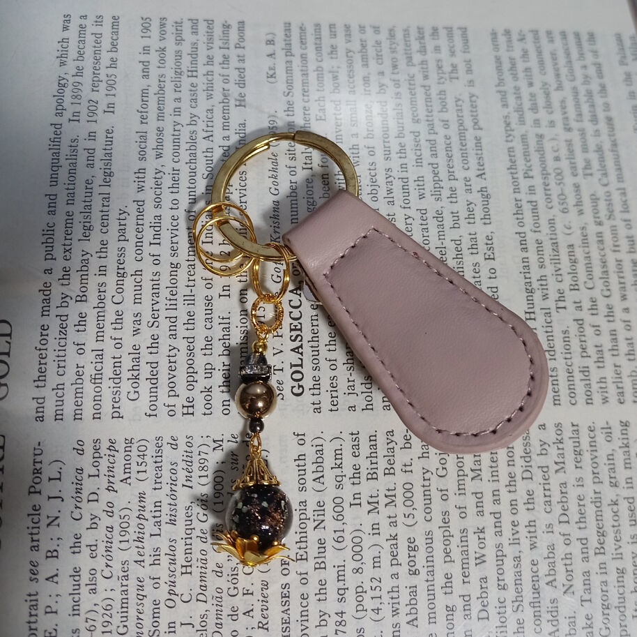 K011 ヴィンテージボタンのキーリング