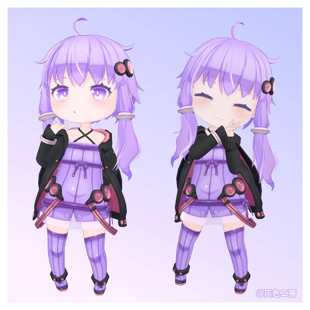 結月ゆかりデフォルメ3Dモデル「チビゆかり」