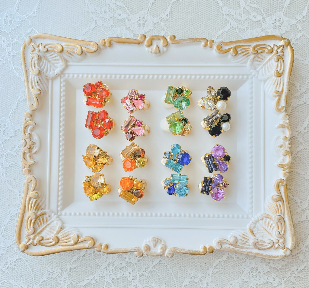 【SALE】OSHICOLOR ビジューイヤリング