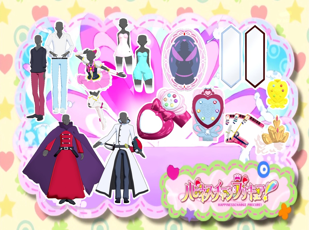 Mmd Happiness Charge Precure Pack Mmdkitsunefox Booth
