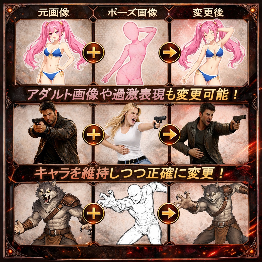 画像をどんなポーズにも変更するAI「ポーズチェンジAI」