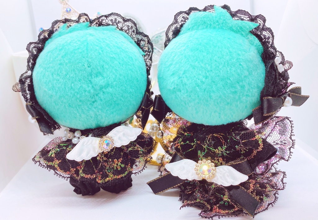 【10cm/12cm、ちびぐるみ】꒰ঌぶらっくえんじぇるこーで໒꒱