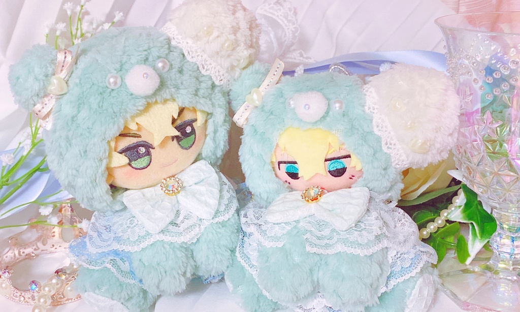 専用 ハンドメイド 着ぐるみくま アップリケうさぎ＆ピンク総柄♡-