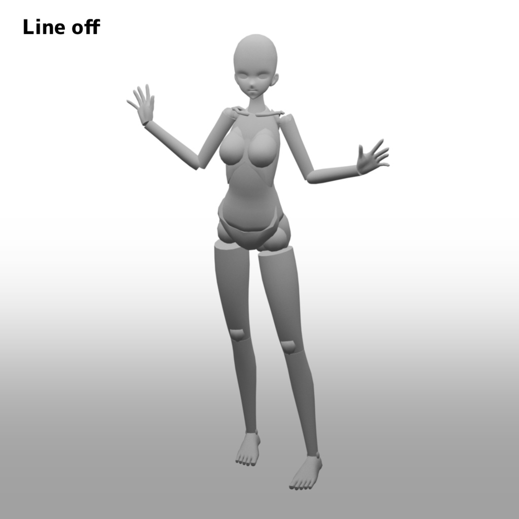 【Blender専用】芋陸素体イラスト用 3Dデッサン人形 ポーズアセット29種付属