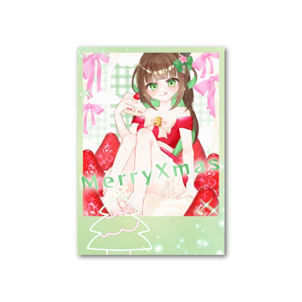 【期間限定】クリスマス フォト風カード-城猫-