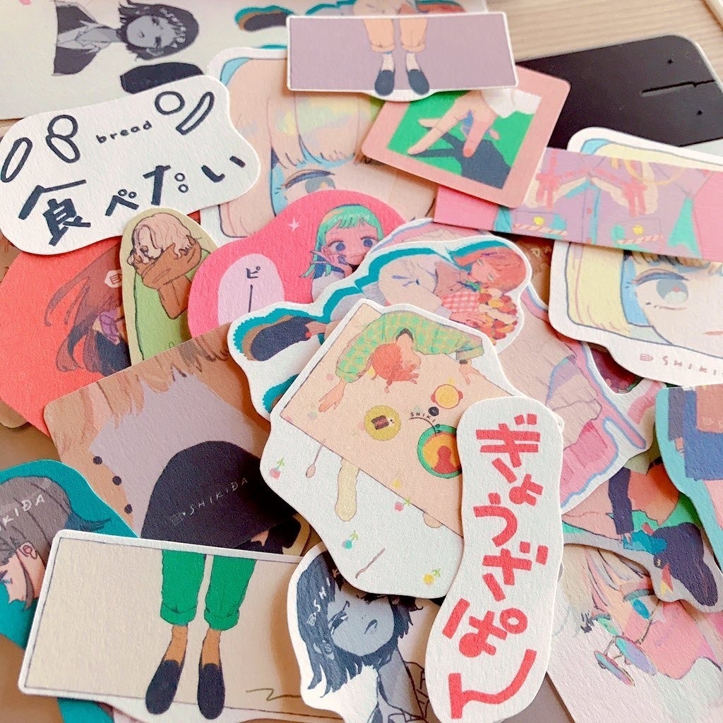 お一人様2点まで ダイカットイラストミニカードセット しきだのパン屋さん Booth