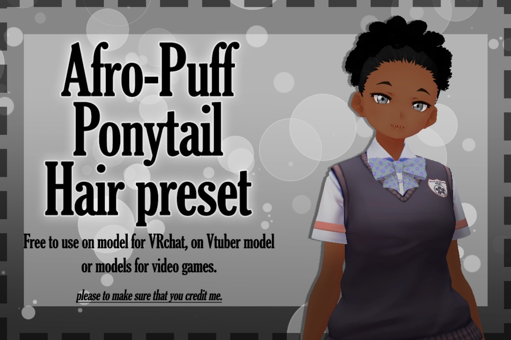 Afro Puff Ponytail Hair Preset