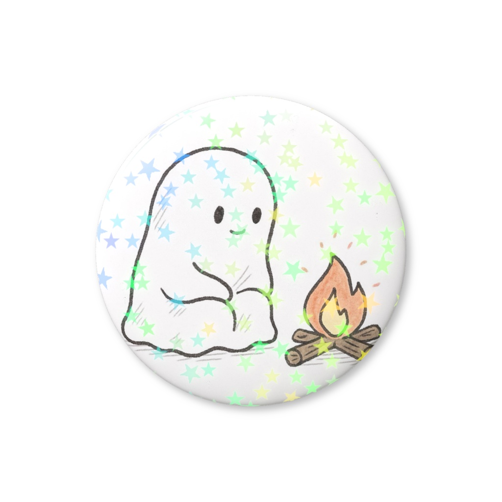【ホログラム】おばけ缶バッチ