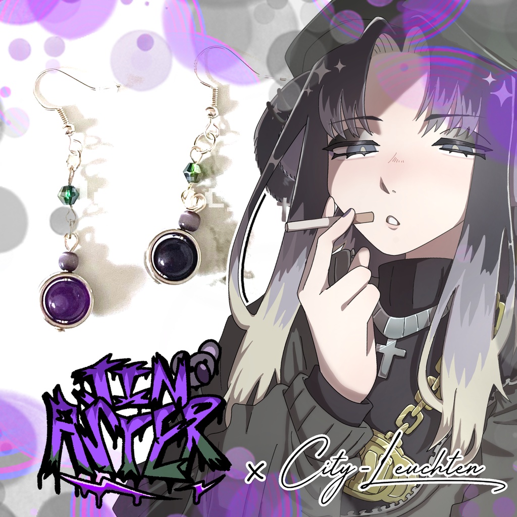 JIN ASTER コラボ天然石ピアス