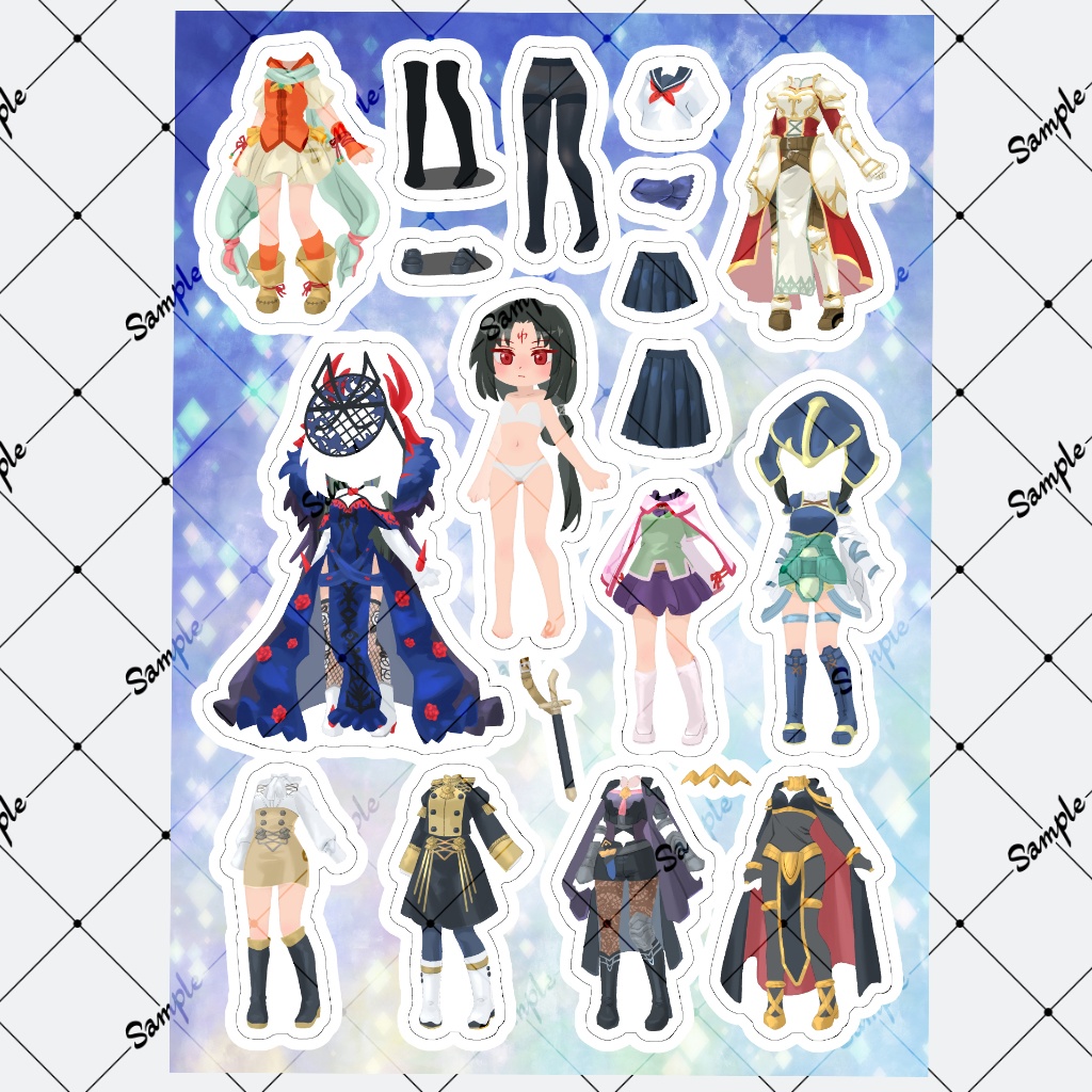 にょたきせかえシールセット