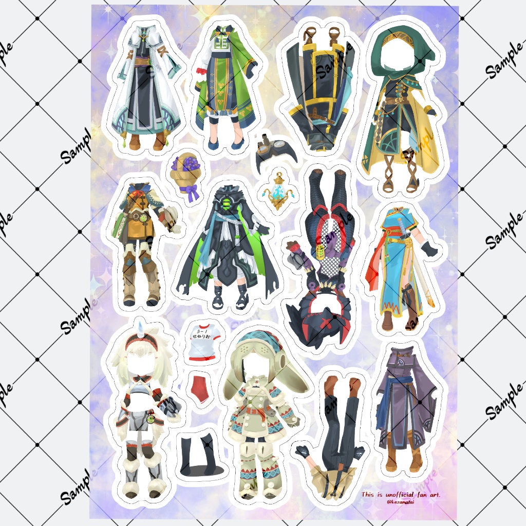 にょたきせかえシールセット