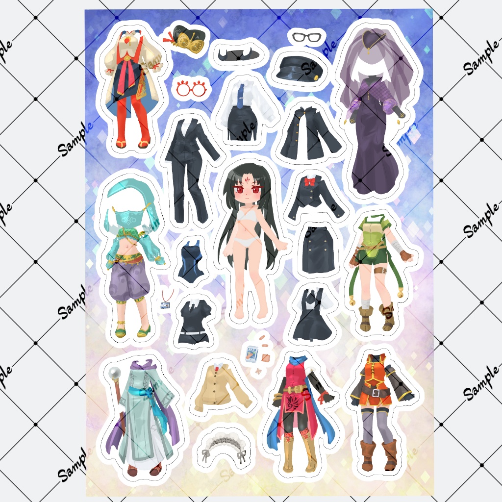 にょたきせかえシールセット