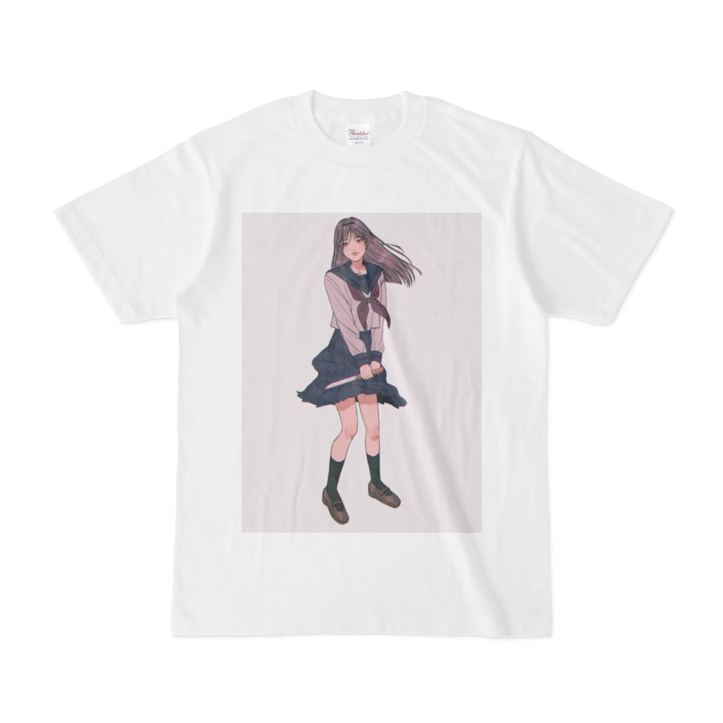 浅野いにお　ドラム　女の子　高校生　セーラー服イエロー キャラクター Tシャツ 浅野いにお ドラム 女の子 高校生 セーラー服イエロー