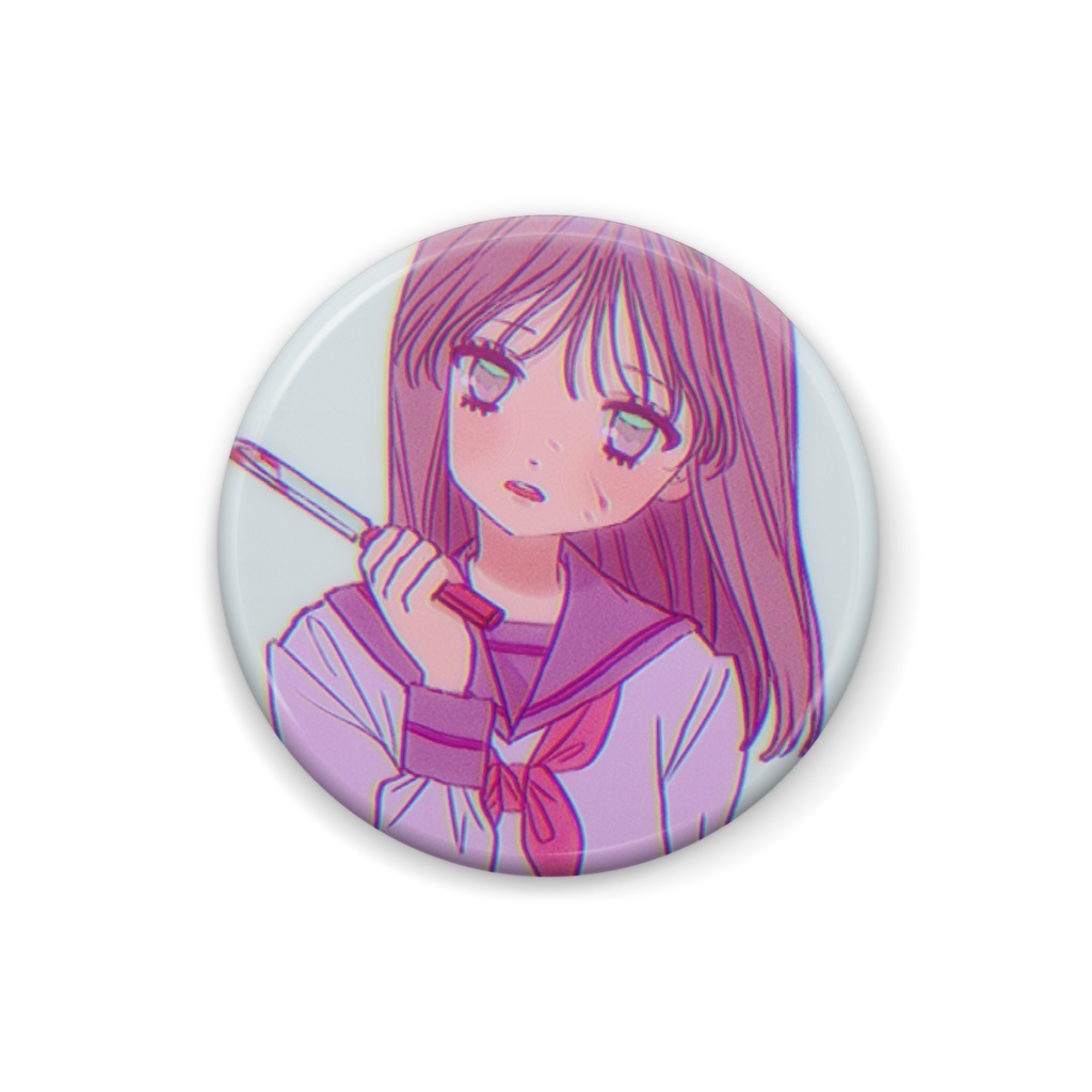 缶バッジ セーラー服 イラスト 女の子
