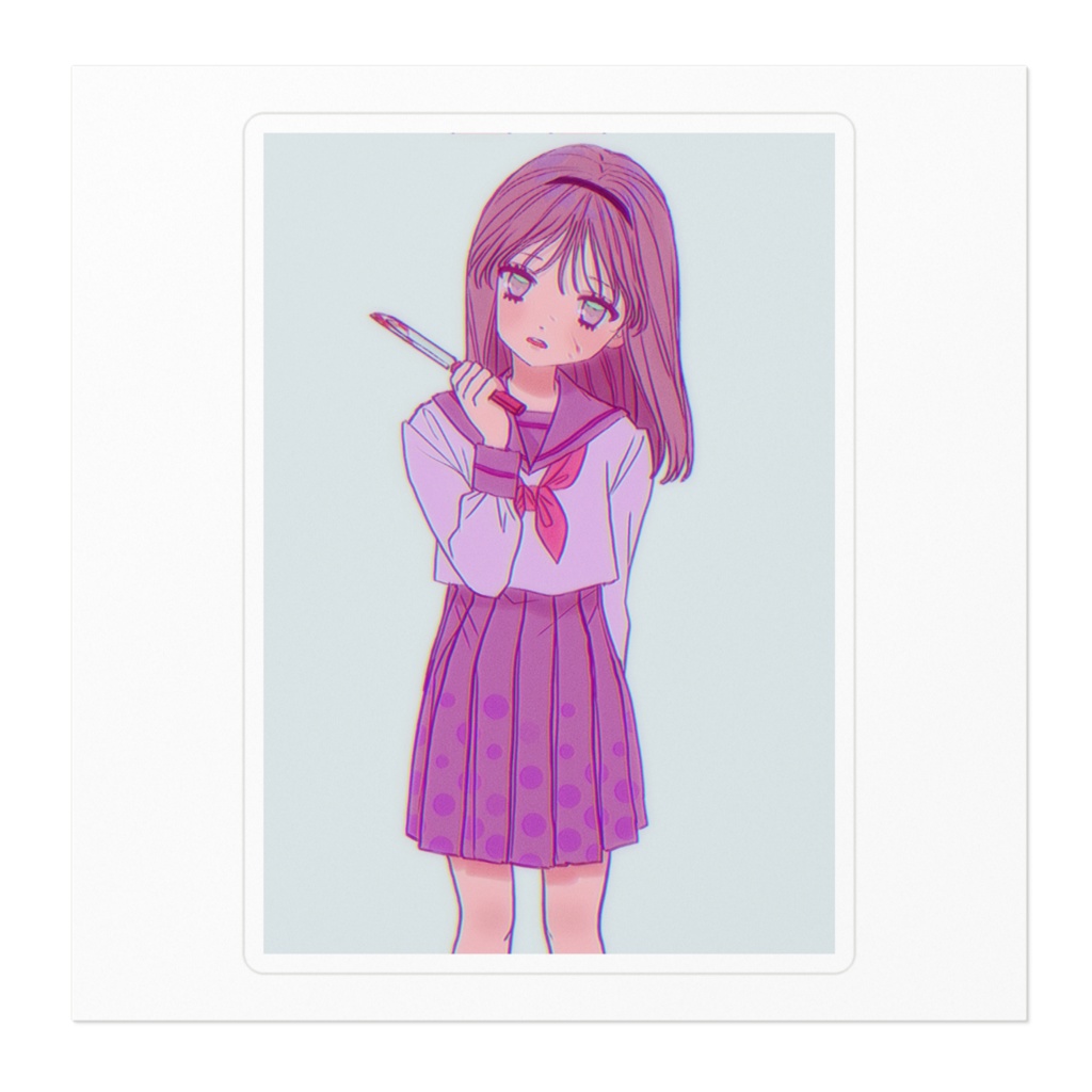ステッカー セーラー服少女