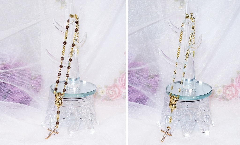 55cm~75cmドール用 ロザリオアクセサリー(天然石)