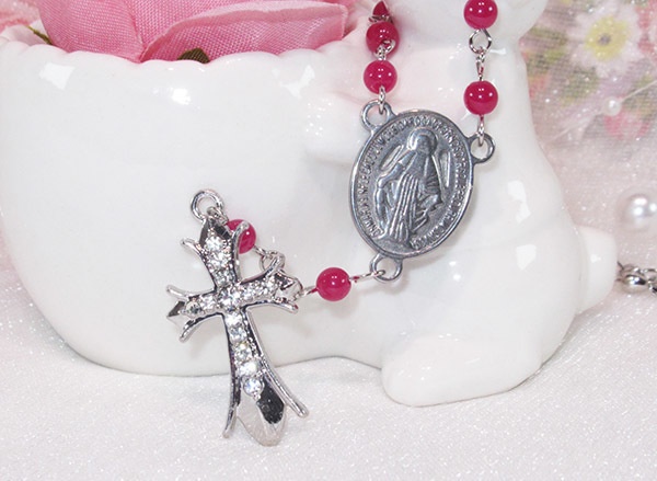 55cm~75cmドール用 ロザリオアクセサリー(天然石)