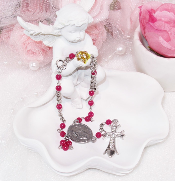 55cm~75cmドール用 ロザリオアクセサリー(天然石)