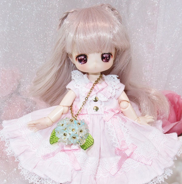 ピケノ紫陽花のチャームポシェット-オビツ11 1/12サイズ PRGPG