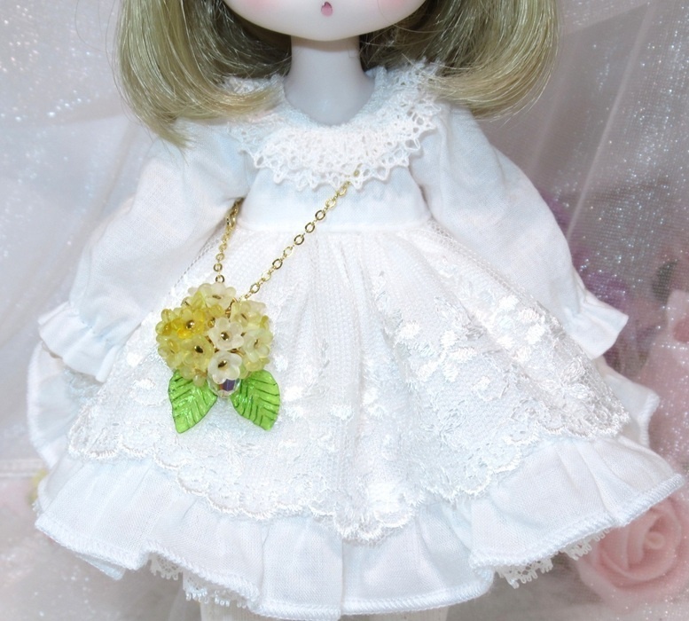 ピケノ紫陽花のチャームポシェット-オビツ11 1/12サイズ PRGPG