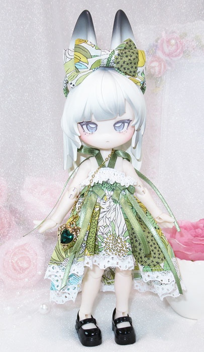 ヴィンテージ調柄フィッシュテールワンピース-オビツ11 1/12サイズ PRGPG
