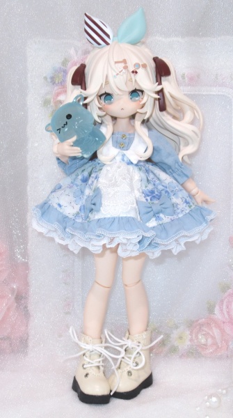 うさ耳カチューシャのお洋服セット-オビツ11 1/12サイズ PRGPG