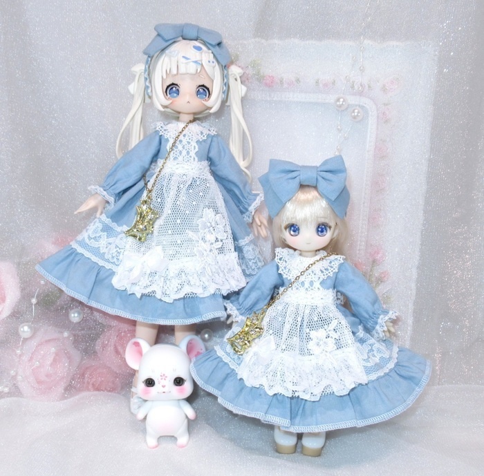 エプロン付きクラシカルワンピース-SugaryGirls/オビツ11 1/12 PRGPG