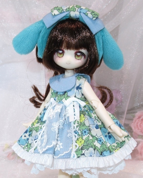 うさ耳カチューシャのお洋服セット-オビツ11 1/12 PRGPG