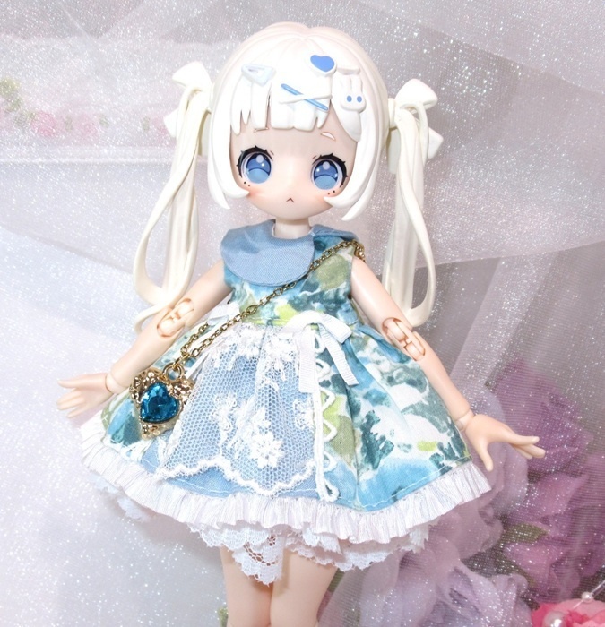 うさ耳カチューシャのお洋服セット-オビツ11 1/12 PRGPG