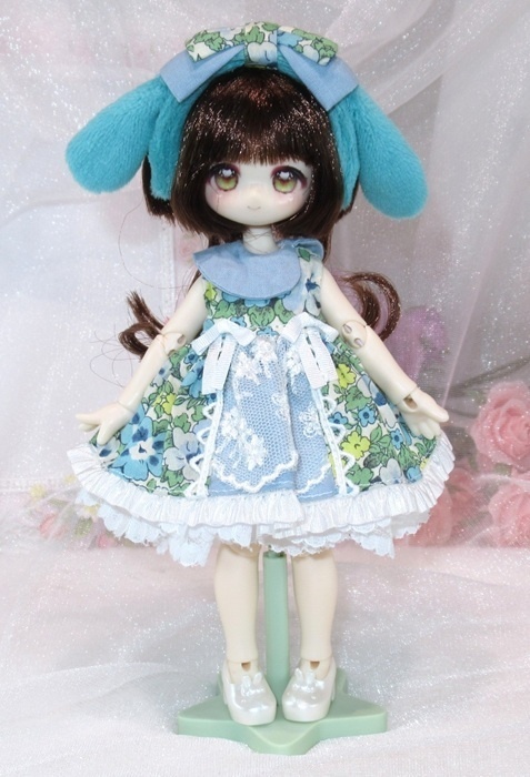 うさ耳カチューシャのお洋服セット-オビツ11 1/12 PRGPG