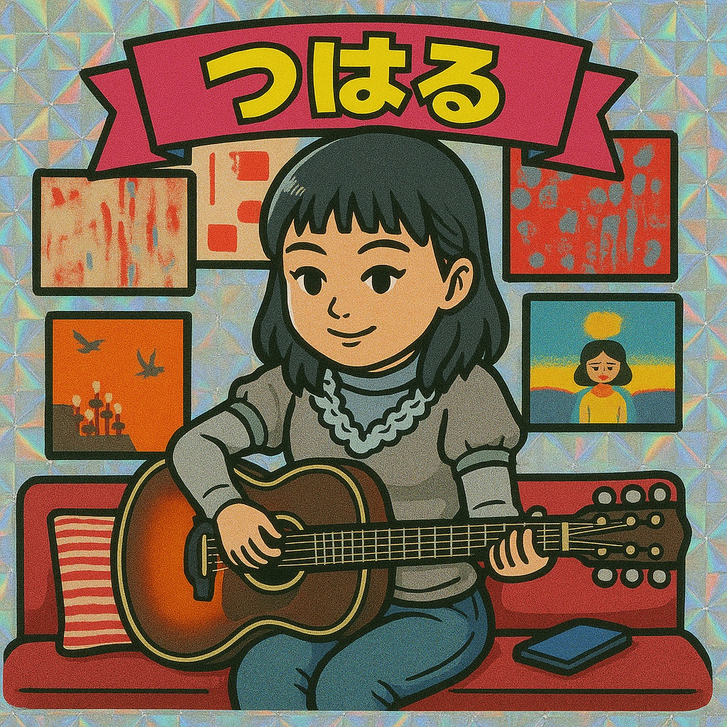 ビックリマンチョコ風シール（つはる・ギター）
