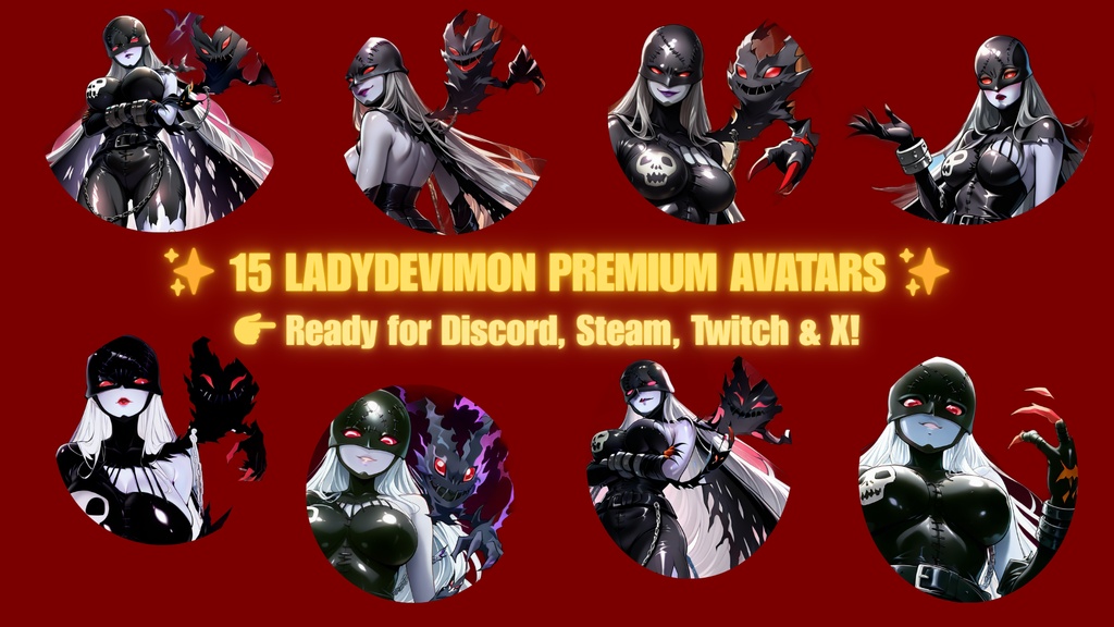 【15 PFP】LadyDevimon Premium Avatar Pack / アイコン素材集