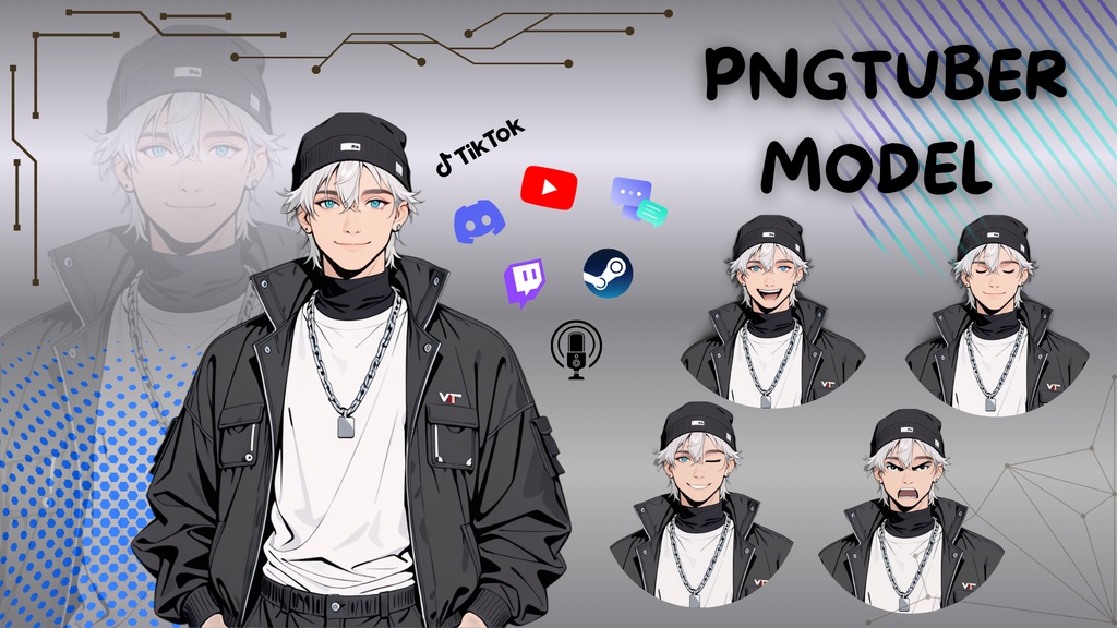 【PNGTuber】Urban E-Boy Avatar Model / アーバンボーイ【配信用素材】