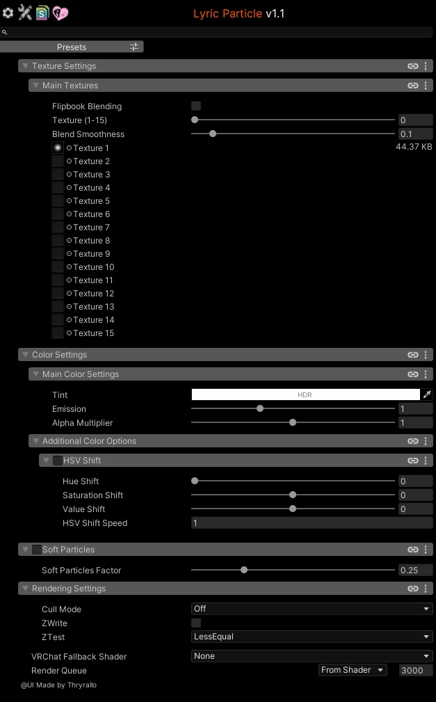 Lyric Particle Shader リリックパーティクルシェーダー