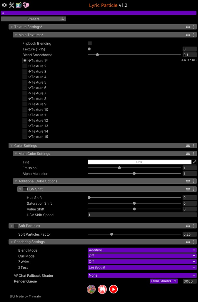 Lyric Particle Shader リリックパーティクルシェーダー