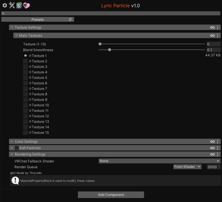 Lyric Particle Shader リリックパーティクルシェーダー