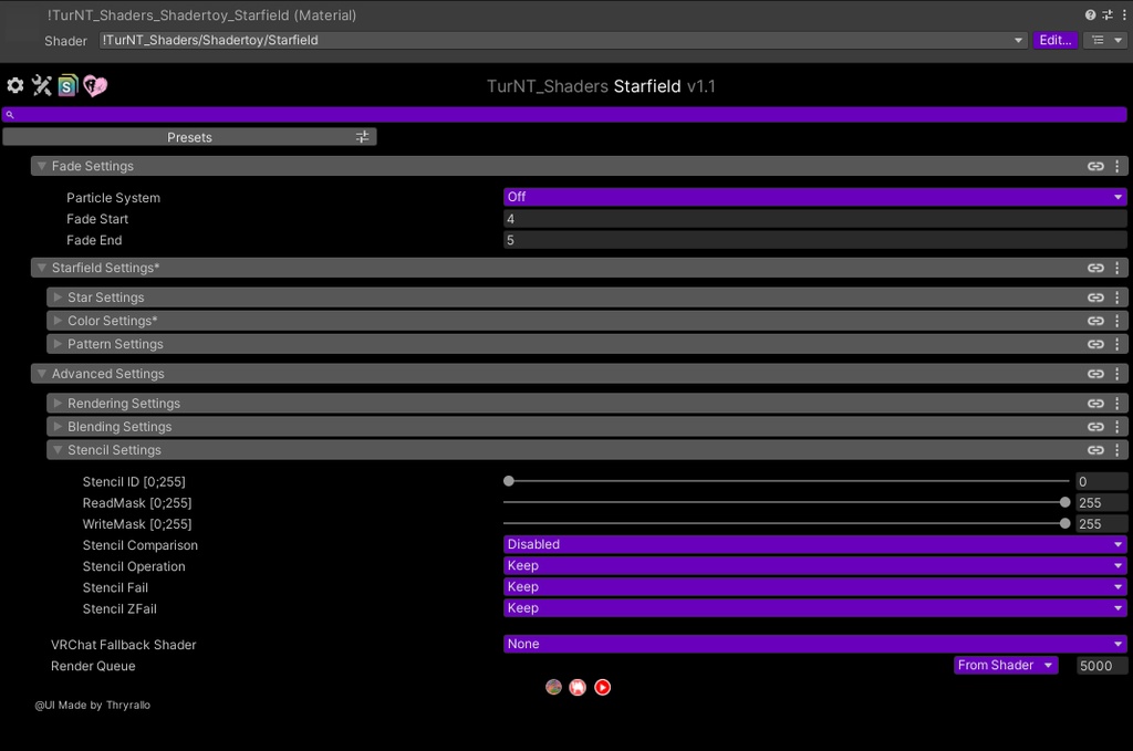 Starfield Screenspace Shader スターフィールド スクリーンスペース シェーダー
