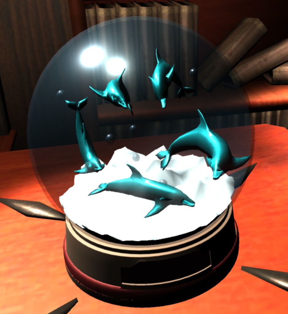 Snow globe, Dolphin, Seascape