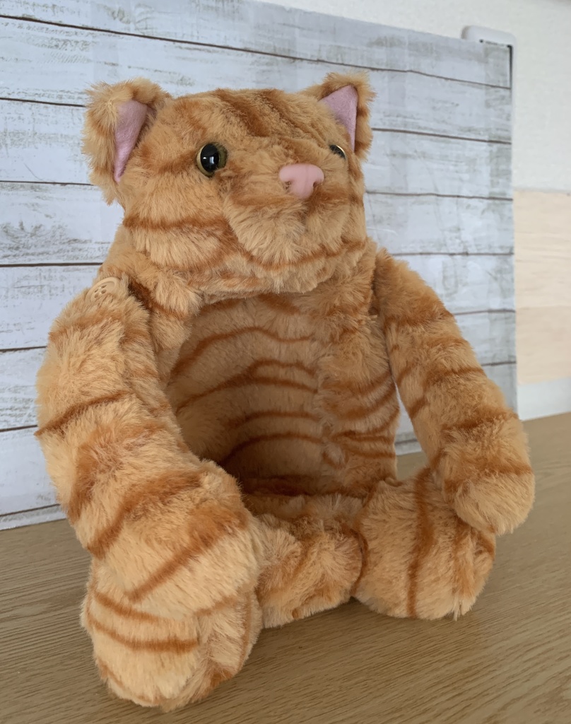 お腹にドールが収納できる猫のぬいぐるみ