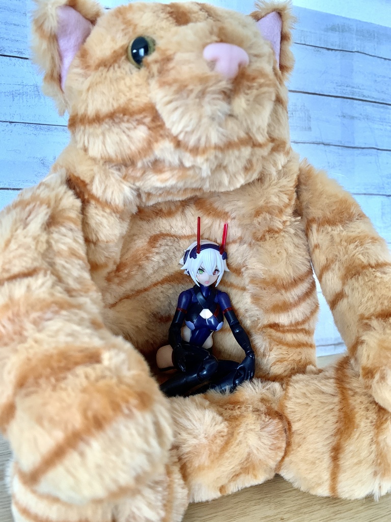 お腹にドールが収納できる猫のぬいぐるみ