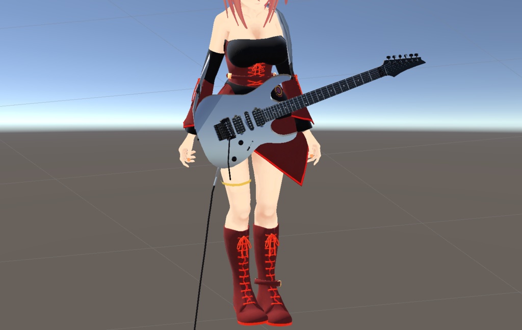 RG type Electric Guitar エレクトリックギター 3D model for VRChat等【MA設定済】