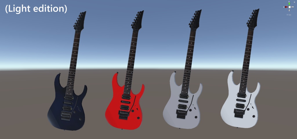 RG type Electric Guitar エレクトリックギター 3D model for VRChat等【MA設定済】