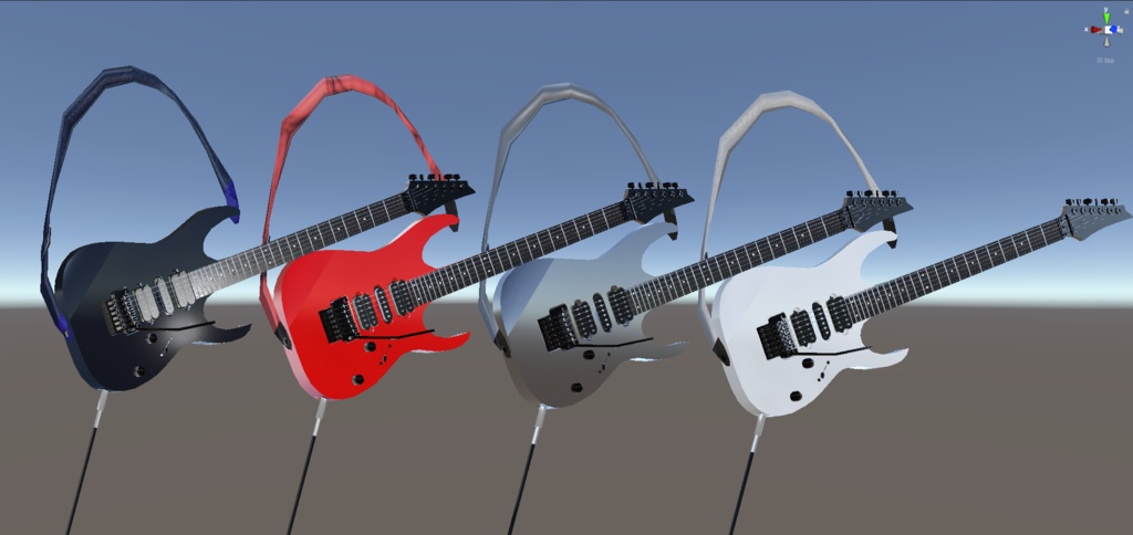 RG type Electric Guitar エレクトリックギター 3D model for VRChat等【MA設定済】