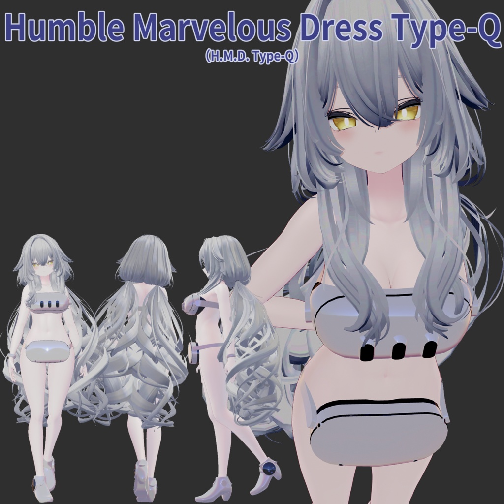 【7アバター対応】HumbleMarvelousDress Type-Q(ハンブルマーベラスドレス タイプQ)【MA設定済】【KIKYO】【Hakuu】【Manuka】【mao】【ririka】【mizuki】【rurune】【VRChat】