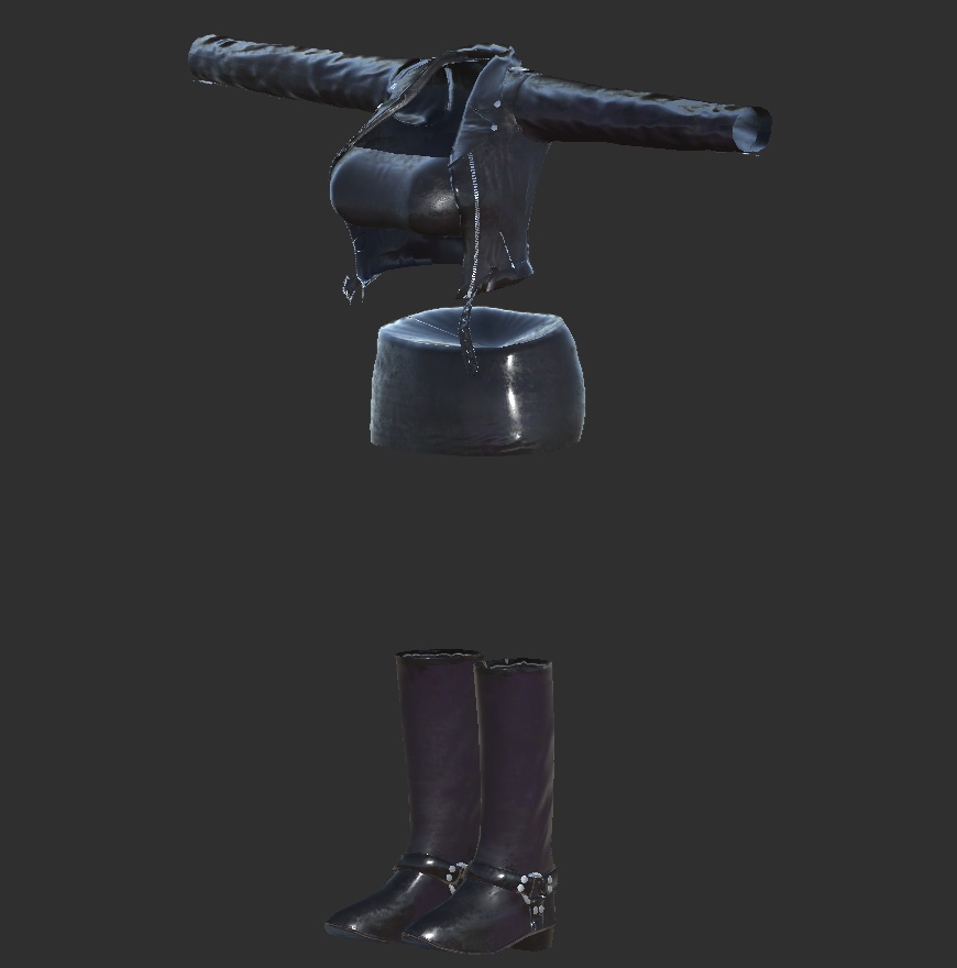 【3アバター対応】R.T.T.R.11Colors(ライダース チューブトップ タイトミニスカ リングブーツ マテリアル11色セット)【MA設定済】【KIKYO】【mizuki】【rurune】【VRChat】