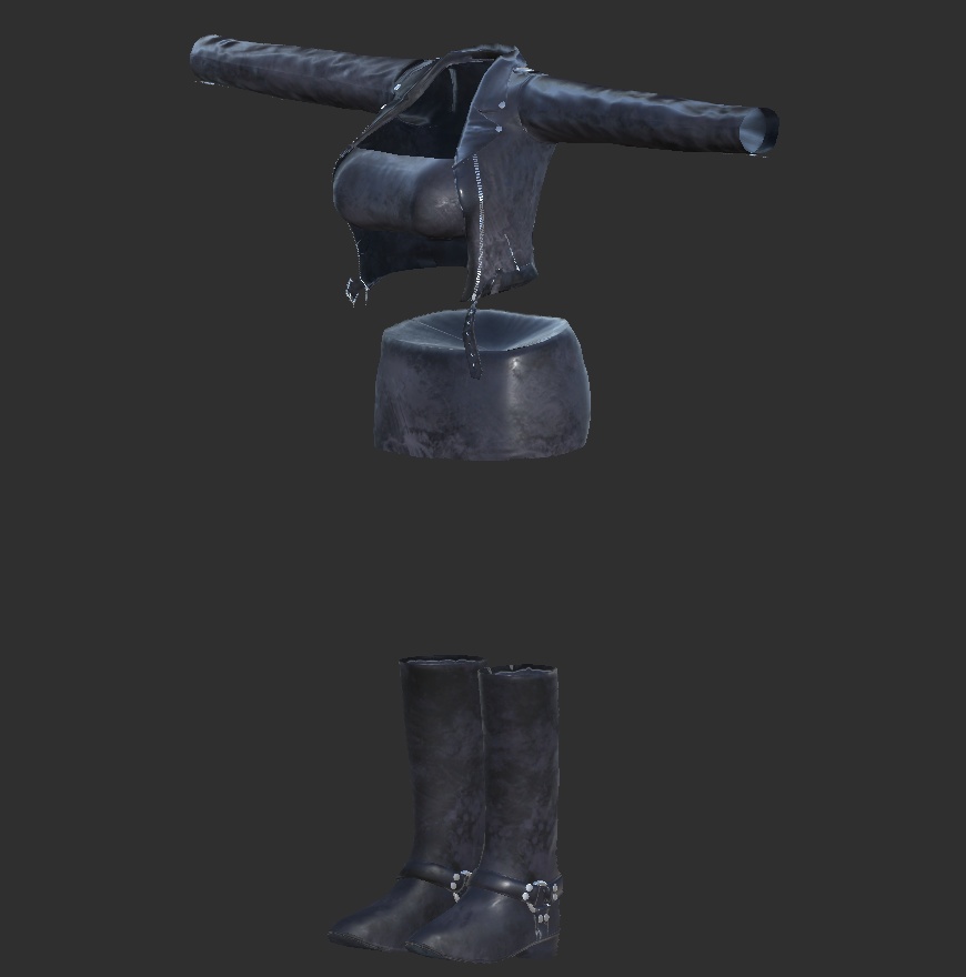 【3アバター対応】R.T.T.R.11Colors(ライダース チューブトップ タイトミニスカ リングブーツ マテリアル11色セット)【MA設定済】【KIKYO】【mizuki】【rurune】【VRChat】