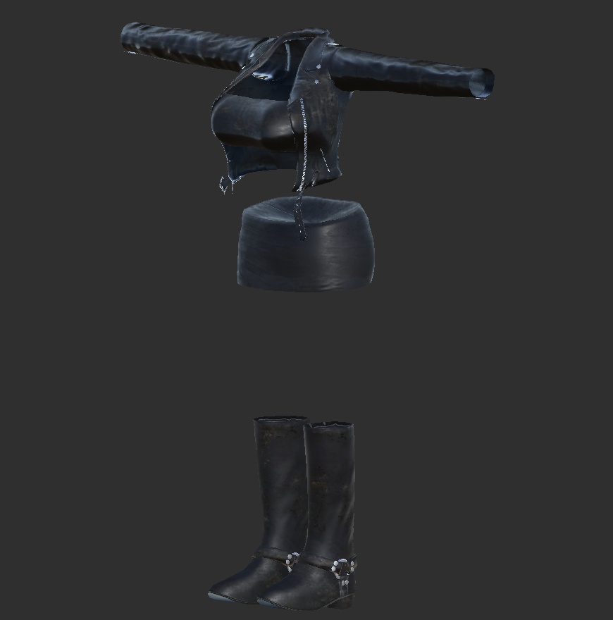 【3アバター対応】R.T.T.R.11Colors(ライダース チューブトップ タイトミニスカ リングブーツ マテリアル11色セット)【MA設定済】【KIKYO】【mizuki】【rurune】【VRChat】