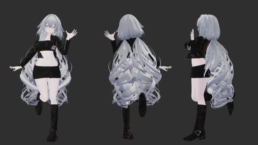 【3アバター対応】R.T.T.R.11Colors(ライダース チューブトップ タイトミニスカ リングブーツ マテリアル11色セット)【MA設定済】【KIKYO】【mizuki】【rurune】【VRChat】